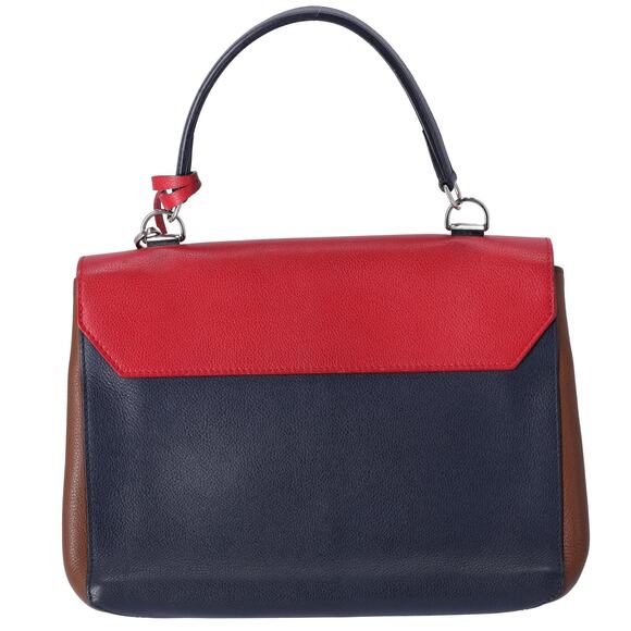 Louis Vuitton Lockme II Handbag M42859 Red Dark Navy Brown Leather - Picture 3 of 8
